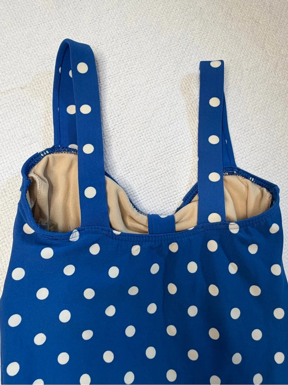 Blue Polka Dot Delia*s Vintage One-Piece Swimsuit (A)